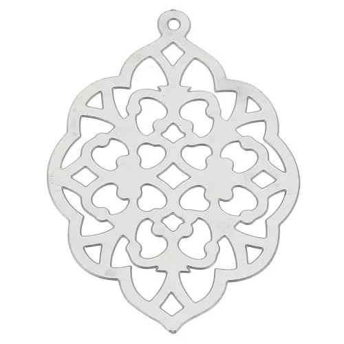 Pendente traforato 35x25 mm per creazione di bijoux DIYDIY - Acciaio inox x1