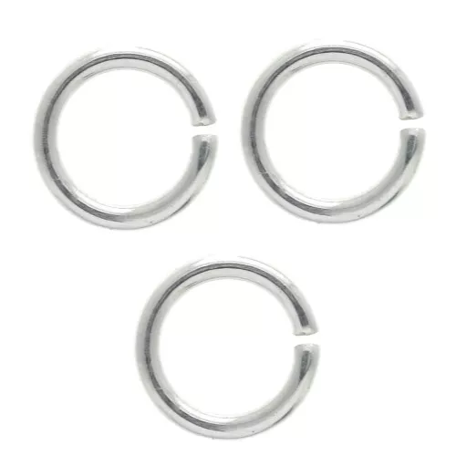 Anellini aperti 7x1mm Fabbricazione europea - Placcatura argento finox50