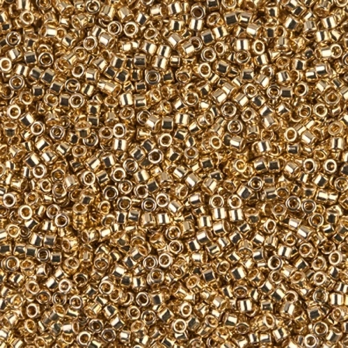 Miyuki Delica 11/0 Hex Cut DBC0034 - 24kt Gold Light Plated x5g