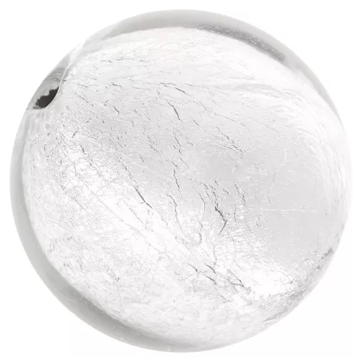 Tonda Murano mm. 12 foglia argento Crystal x1