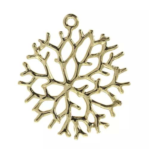 Distanziatore corallo 24x21 mm per creazione di bijoux DIYDIY - Dorato con oro fino x1