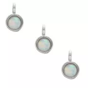 Ciondolo con pietra sintetica imitazione Opalo 3mm Rodiato x1