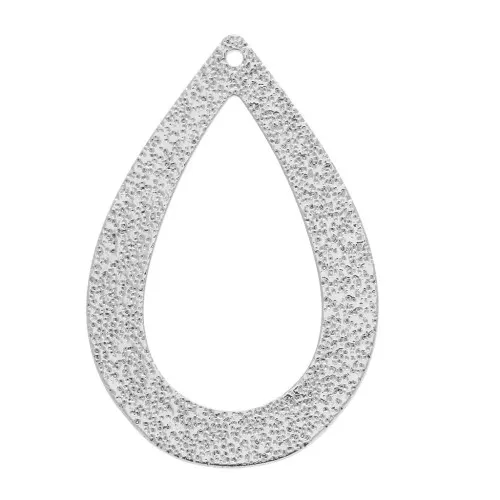 Goccia per creazioni di bigiotteria 36x23mm Rodiato x1