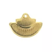 Pendente in zamac e resina epossidica 15x20 mm Dorato / Rosa x1