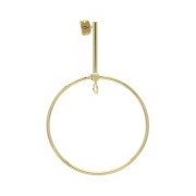 Orecchini con anellino pendente in ottone 61x40mm - Dorato x2|raw }}