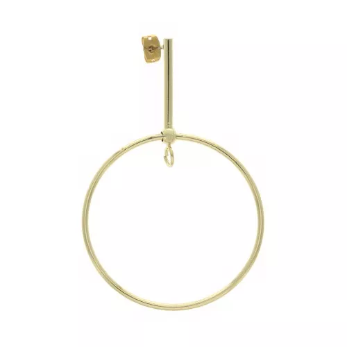 Orecchini con anellino pendente in ottone 61x40mm - Dorato x2
