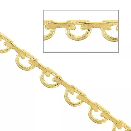 Catena maglia semi-cerchio 3 mm in ottone - Dorato x1m