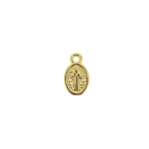 Medaglietta ovale simbolo religioso croce e Jesù 13x8 mm - Dorato con oro fino x1