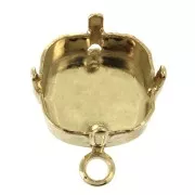 Orecchini a chiodo castone cabochon 4470 12 mm Dorato x2