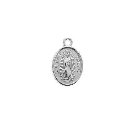 Medaglietta ovale simbolo religioso/resina eposs. 17x11mm Placcatura Argento Antic