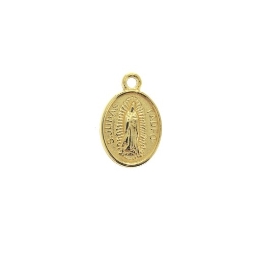 Medaglietta ovale simbolo religioso/resina eposs. 17x11mm - Dorato con oro fino x1