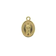 Medaglietta ovale simbolo religioso/resina eposs. 17x11mm - Dorato con oro fino x1