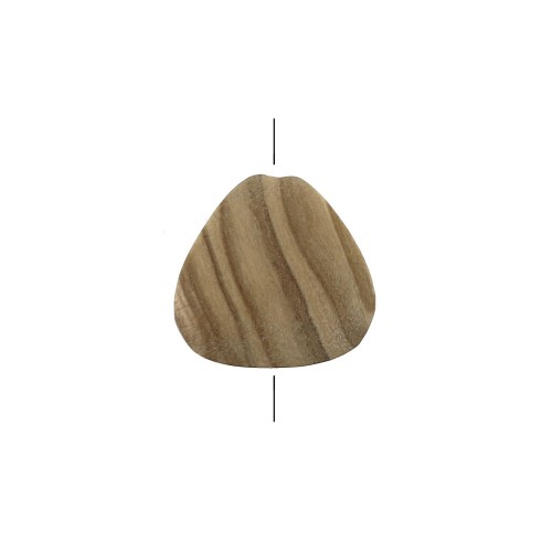 Perlina triangolare in legno di olivo 14 mm per la creazione di bijoux DIY x1