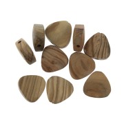 Perlina triangolare in legno di olivo 14 mm per la creazione di bijoux DIY x1