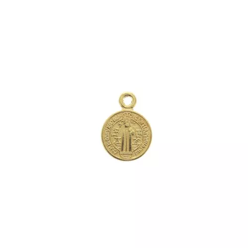 Medaglietta rotonda zamac / Croce 13x9 mm - Dorato con oro fino x1