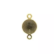 Distanziatore in zamac&resina eposs. - Santo16x9 mm  - Dorato / Nero x1