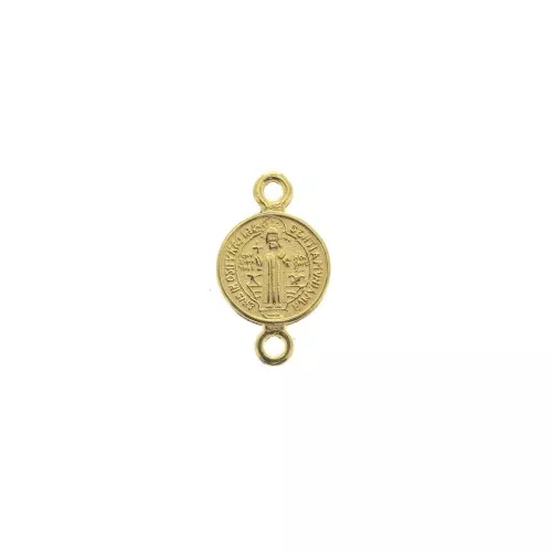 Distanziatore in zamac - simbolo religioso-Croce Gesù 16x9mm- Dorato con oro fino x1