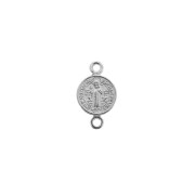 Distanziatore in zamac - simbolo religioso-Croce Gesù 16x9mm Placcatura argento an