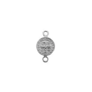 Distanziatore in zamac - simbolo religioso-Croce Gesù 16x9mm Placcatura argento an