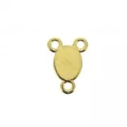 Distanziatore 3 anellini in zamac e resina eposs. - Vergine 15 mm Dorato /Rosso x1