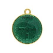 Medaglia in zamac & resina epossidica- simbolo religioso 23x20 mm - Dorato/Verde