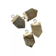 Mini pendente punta con pietra sintetica 18 mm Jaspe / Dorato x1