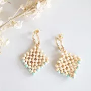 Pendente disco con perline di legno 30 mm x1