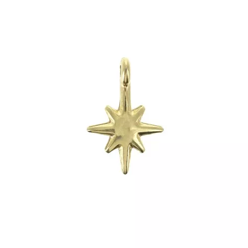 Pendente stella del Nord in zamac 14x10 mm - Dorato con oro fino x1