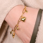 Pendente stella del Nord in zamac 14x10 mm - Dorato con oro fino x1