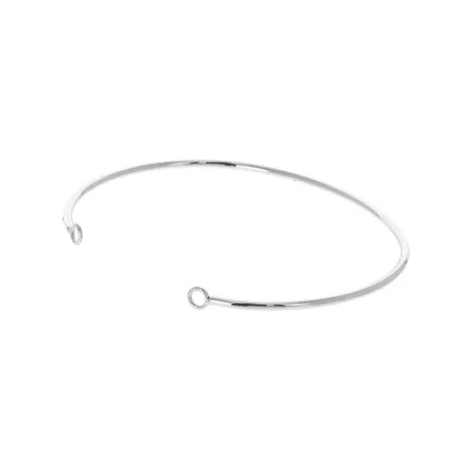 Bracciale ovale 2 anellini 59x48 mm da decorare - Argentato x1