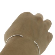 Bracciale ovale 2 anellini 59x48 mm da decorare - Argentato x1