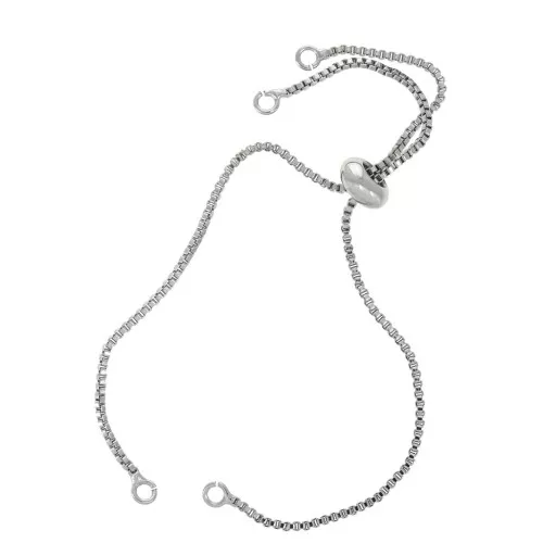 Bracciale regolabile per distanziatore - maglia veneziana 21 cm - Rodio x1
