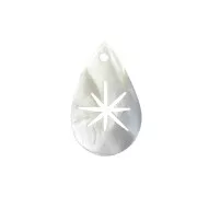 Pendentif goutte ajouré étoile en Nacre - 29x17 mm pour la création de bijoux x2