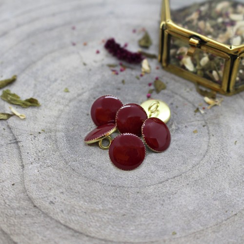 Bottone in metallo Atelier Brunette - Gem 9 mm Amaranto x1