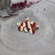 Bottone madreperla Atelier Brunette -Wink 9mm Off-white/Terracotta x1