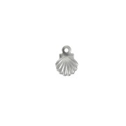 Mini ciondoli a conchiglia 7,5x6 mm - Acciaio inossidabile 316L x10