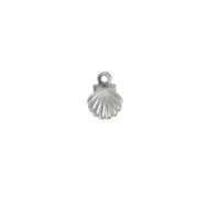 Mini ciondoli a conchiglia 7,5x6 mm - Acciaio inossidabile 316L x10