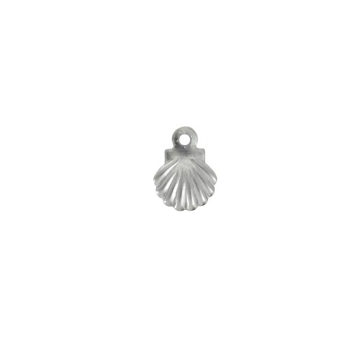 Mini ciondoli a conchiglia 7,5x6 mm - Acciaio inossidabile 316L x10