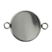 Distanziatore anellini aperti per cabochon fondo piatto 18 mm Acciaio inox x1|raw }}