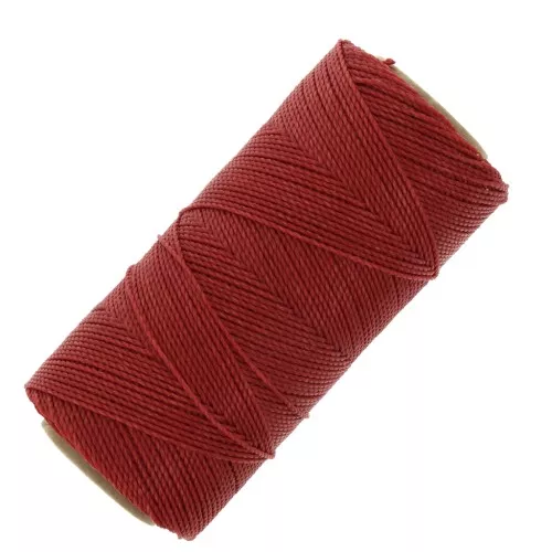 Bobina di filo cerato Linhasita per micro macramè 1 mm - Rosso cadmio (677) x168m