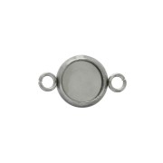 Distanziatore anellini aperti per cabochon fondo piatto 6 mm Acciaio inox  x1