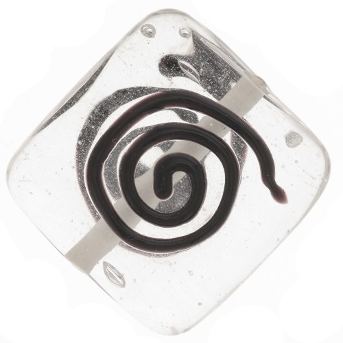 Perla Quadrata decorazione spirale mm. 20.5 Crystal x1