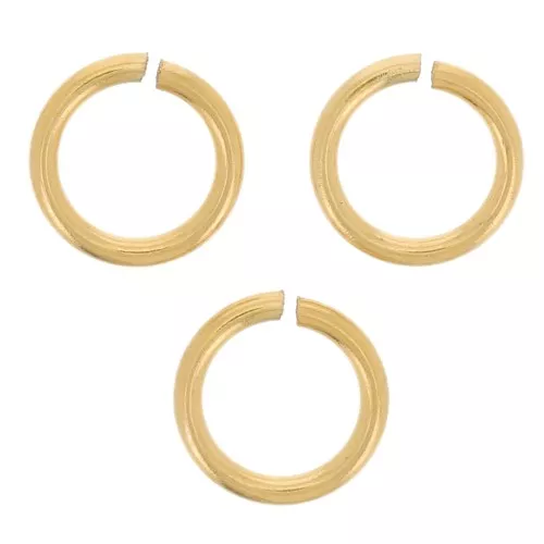 Anellini aperti mm. 5x0.7 Acciaio inox Dorato 316L x10