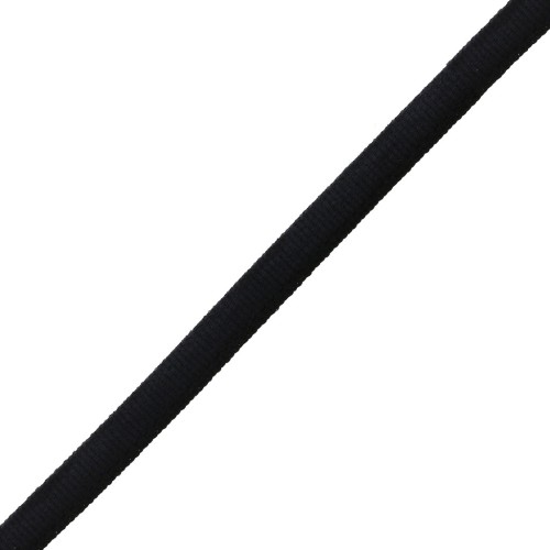 Cordone spaghetti elastico tinta unita 5 mm - Nero x 1 m