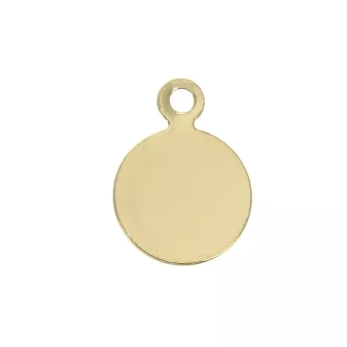 Bollatina rotonda liscia 8 mm Placcato Oro 3 microns x1