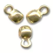 Palle metallo per attacare ciondoli mm. 6x4 dorato con oro fino x6