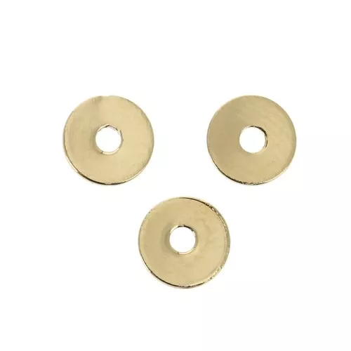 Dischi piatti lisci stile perline Heishi 5 mm - Placcato oro 3 microns x4