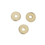 Dischi piatti forati lisci stile Heishi 4mm Gold filledi x6|raw }}