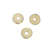 Dischi piatti forati lisci stile Heishi 4mm Gold filledi x6