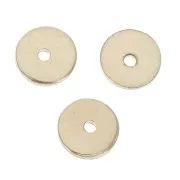 Dischi piatti forati lisci stile Heishi 6mm Gold filled x4